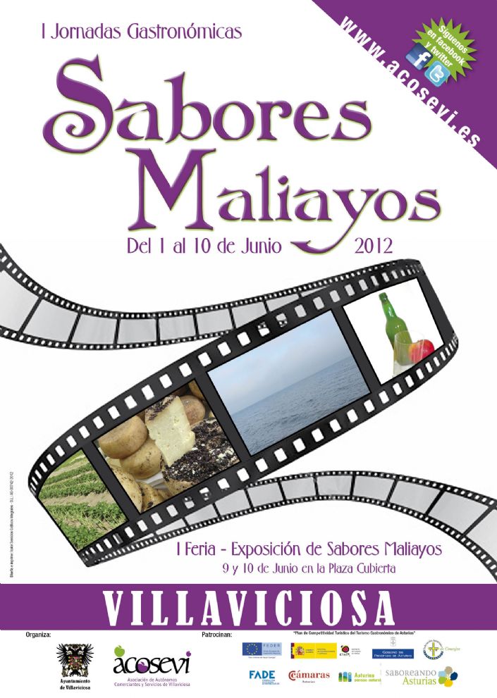Cartel promocional de Sabores Maliayos en Villaviciosa (Asturias) del 1 al 10 de Junio de 2012