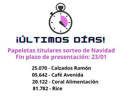Numeros pendientes Sorteo Navidad