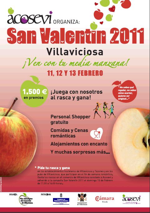 Cartel de campaña San Valentín 2011 Villaviciosa